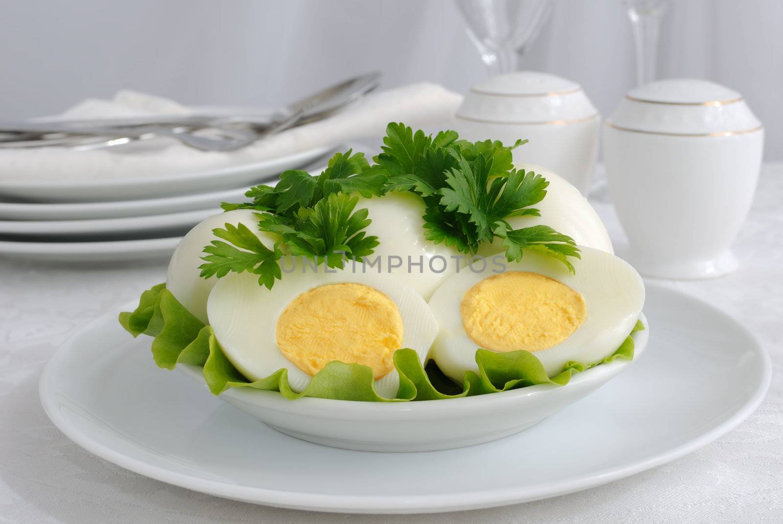 Boiled eggs with herbs in the context of by Apolonia