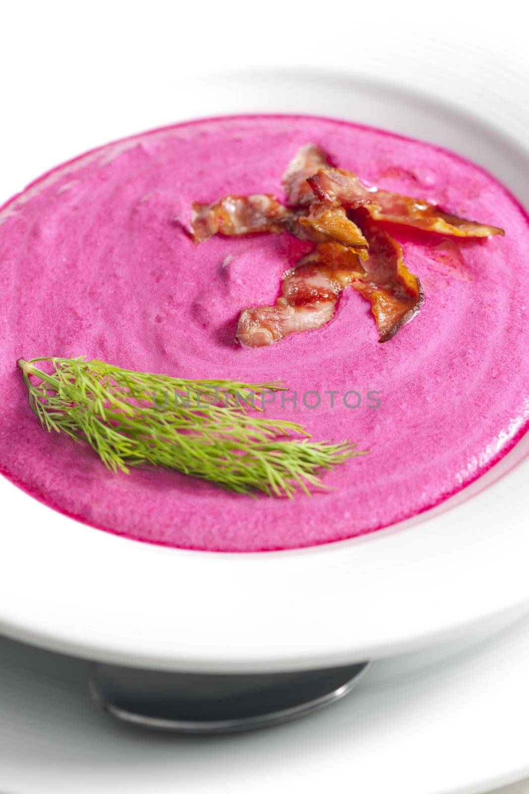 mixed red beet soup with cream