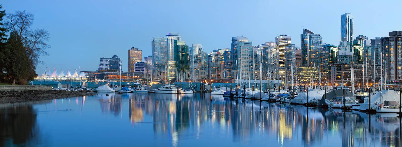 Vancouver BC City Skyline at Dusk by Davidgn