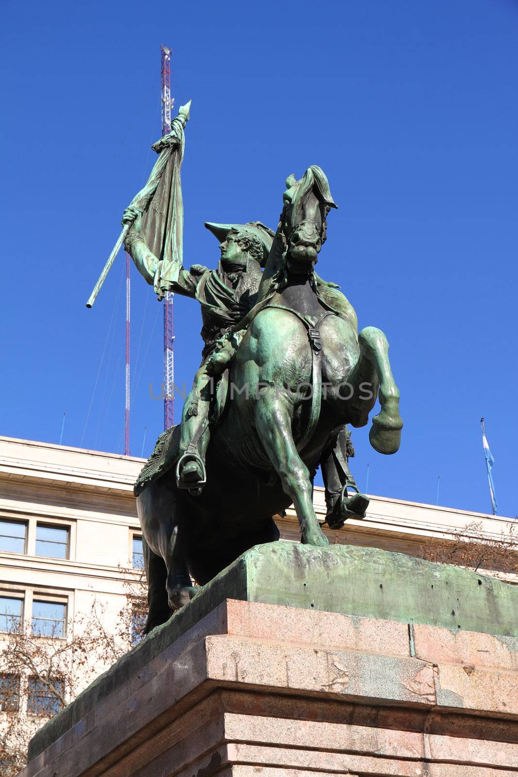 The Statue of Manuel Belgrano on the Plaza de Mayo in Buenos Aires, Argentina.