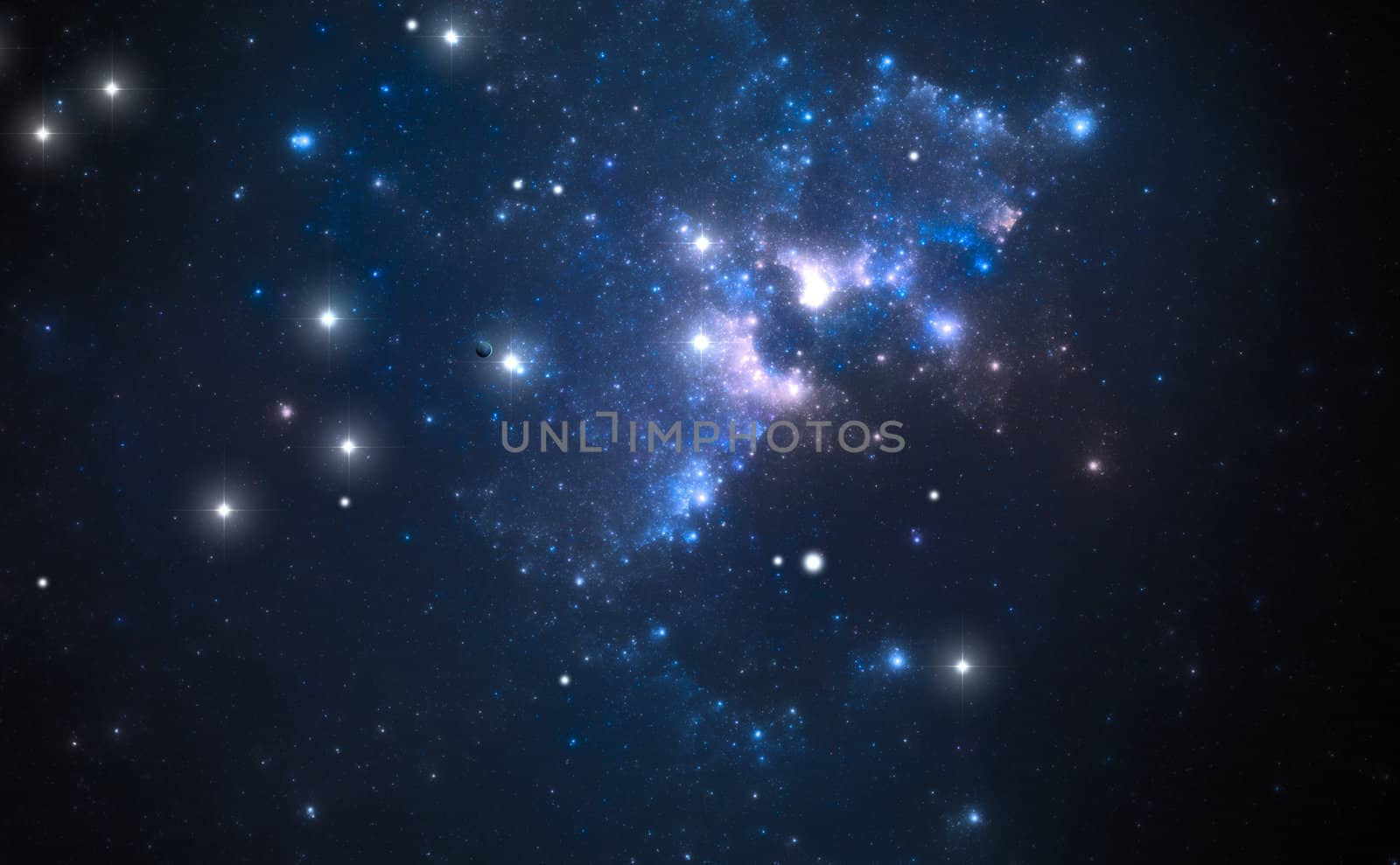 Blue space star nebula