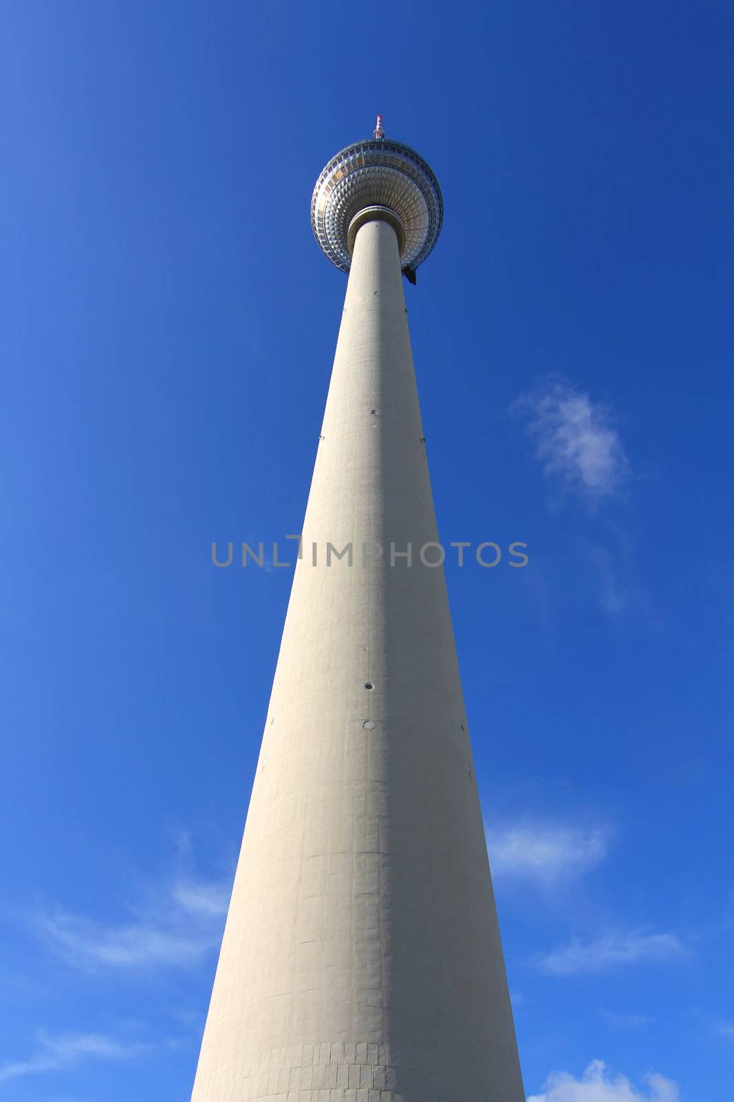 The TV Tower located on the Alexanderplatz in Berlin, Germany.