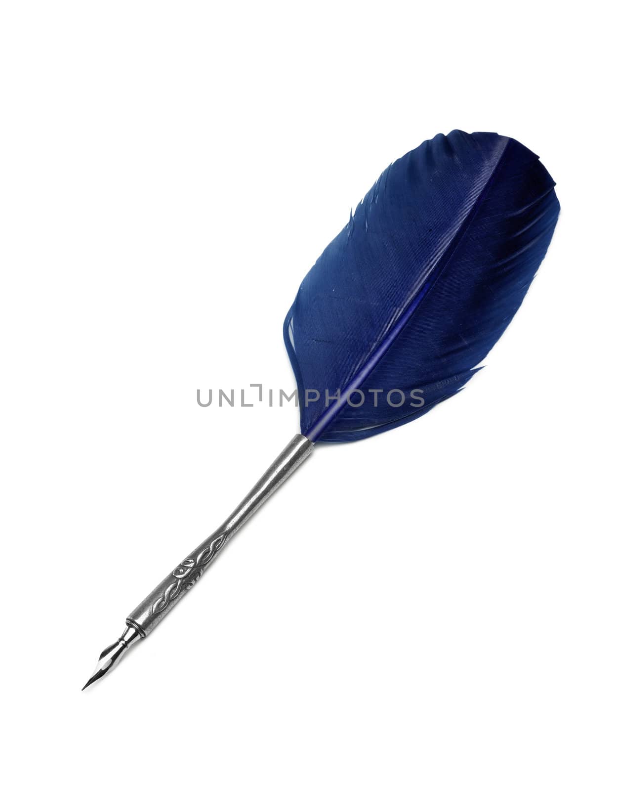 Ink feather tool on white background