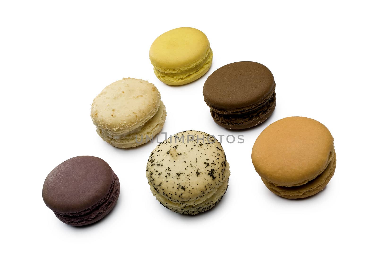 macarons on white background