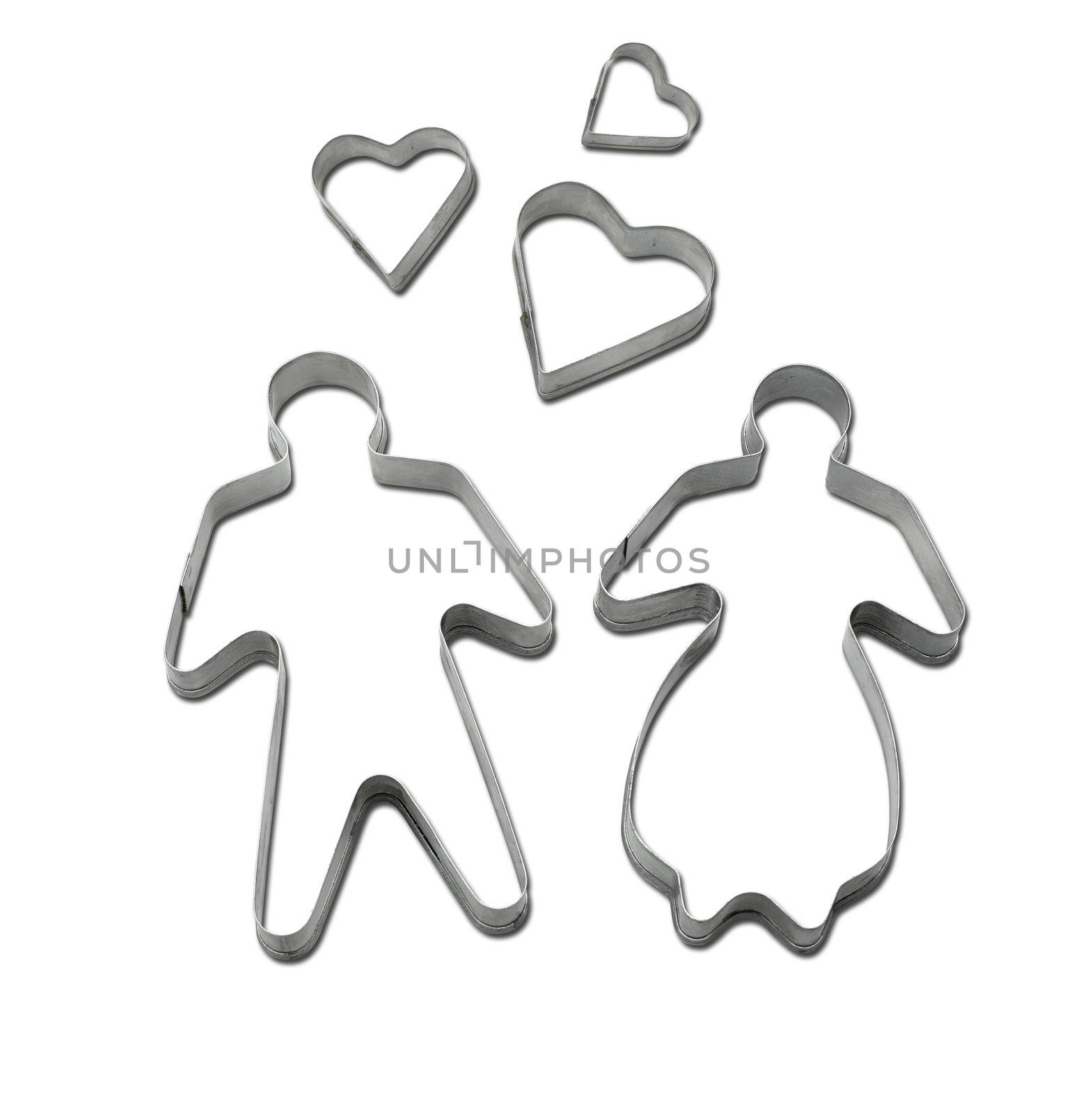 Cookie cutter on white background with clipping path