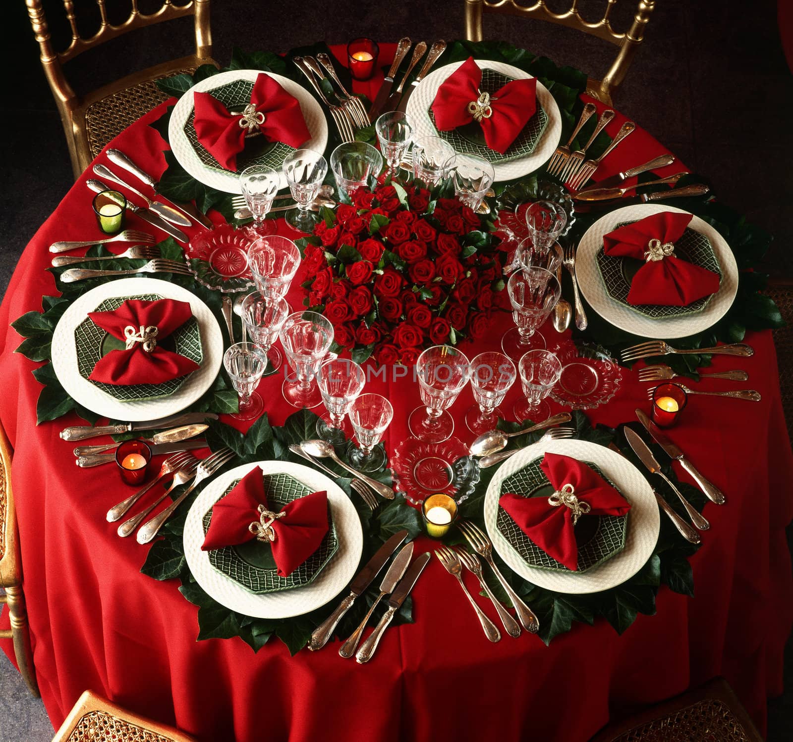 A decorated christmas dining table  by pbombaert