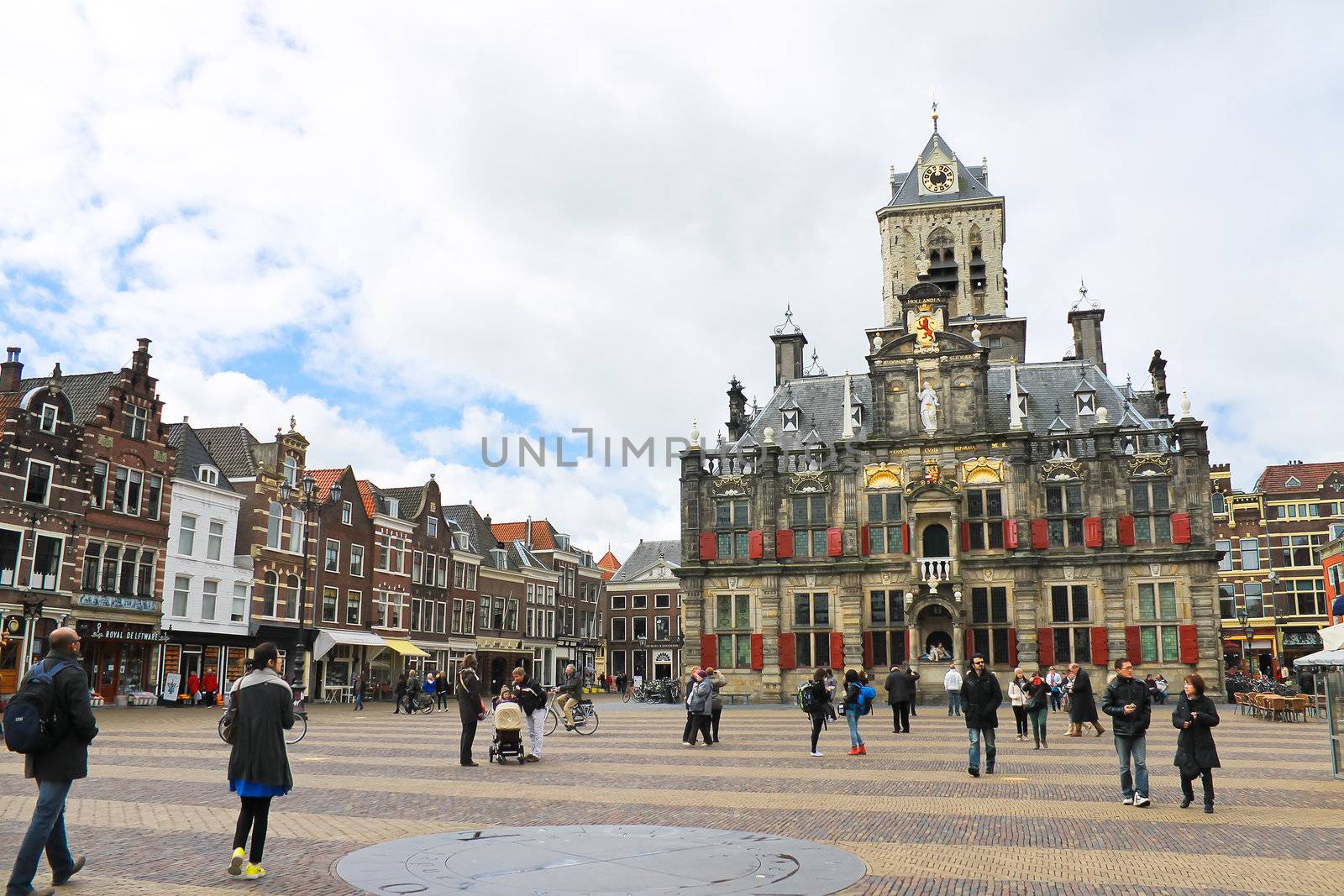 The central square in front of Town Hall. Delft. Netherlands by NickNick