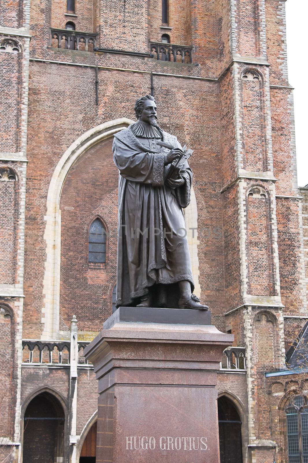 Statue of Hugo Grotius in Delft,  Netherlands by NickNick