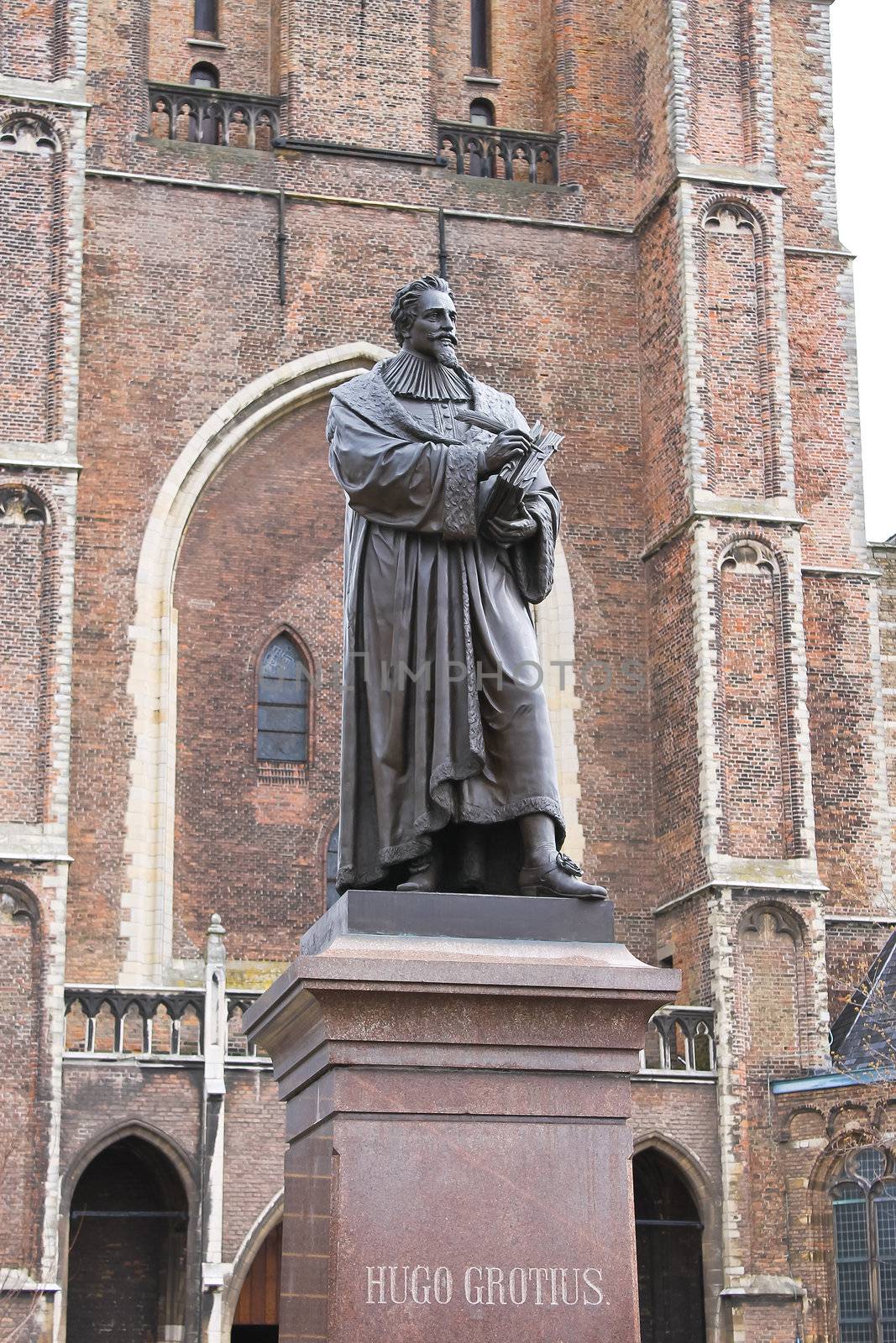 Statue of Hugo Grotius in Delft,  Netherlands