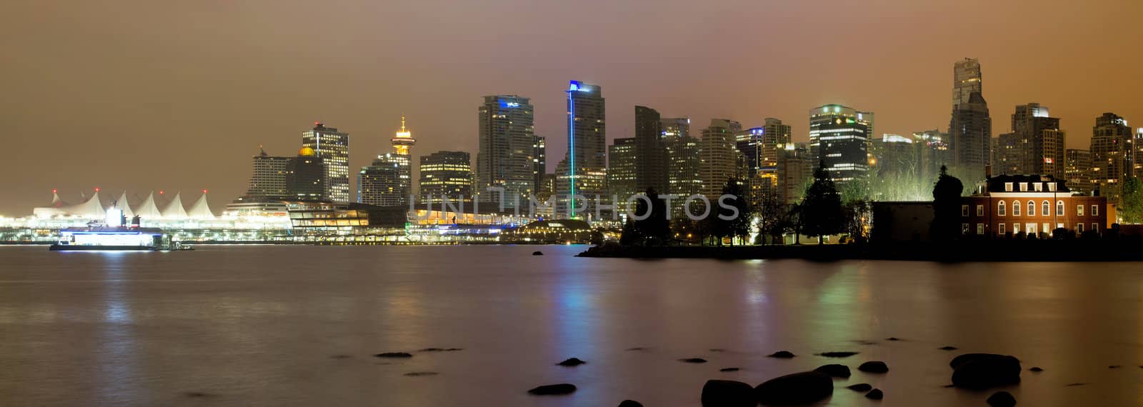 Vancouver BC City Skyline at Night by Davidgn