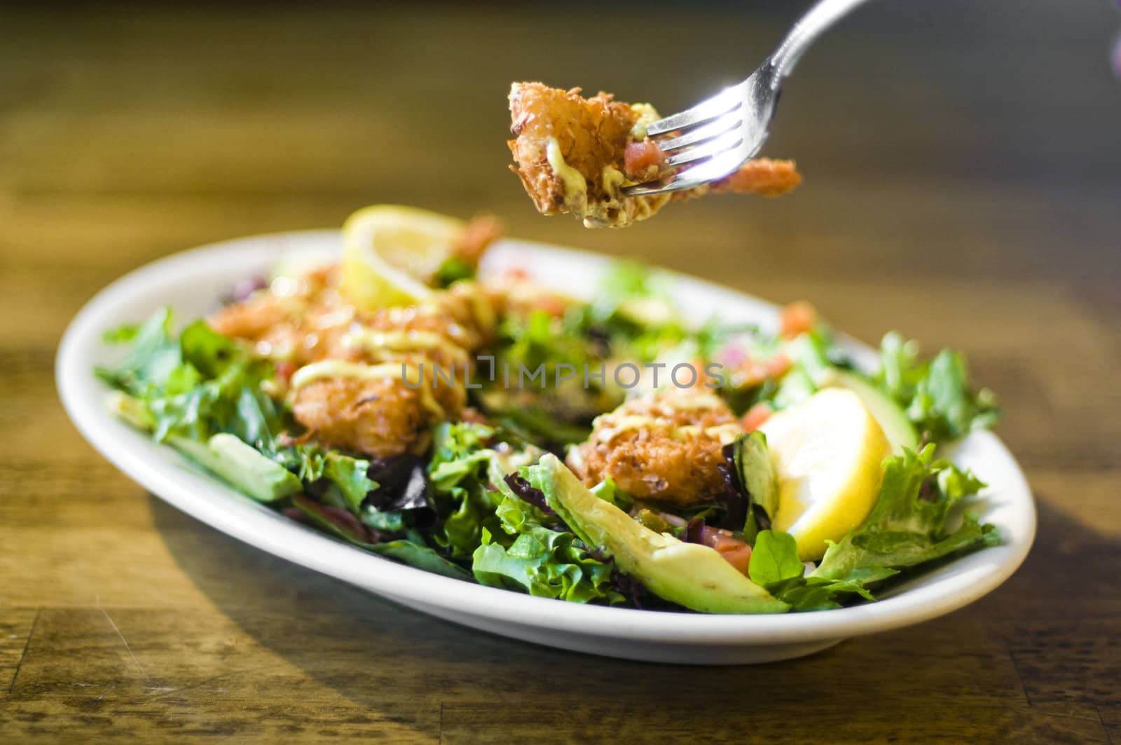 Avocado chicken salad served on a plate