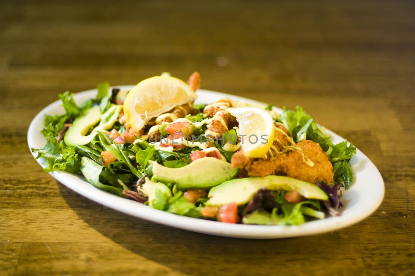 Avocado chicken salad served on a plate