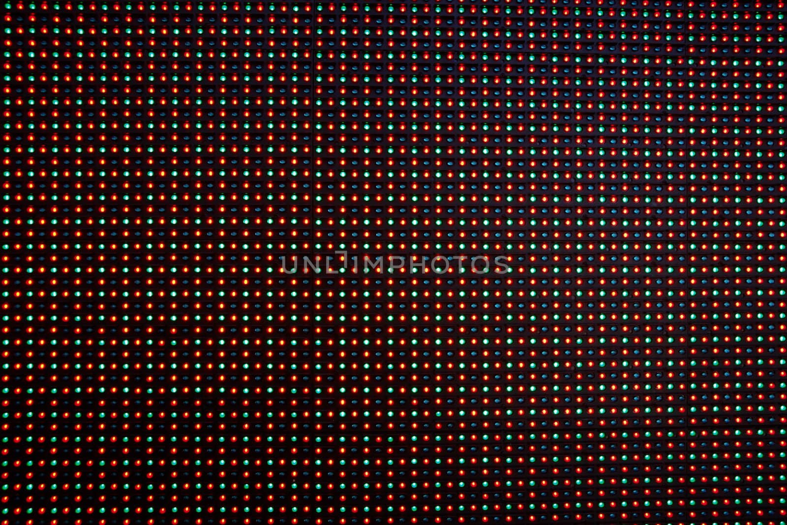 Close-up of the Matrix of a Screen made of multiple LEDs....