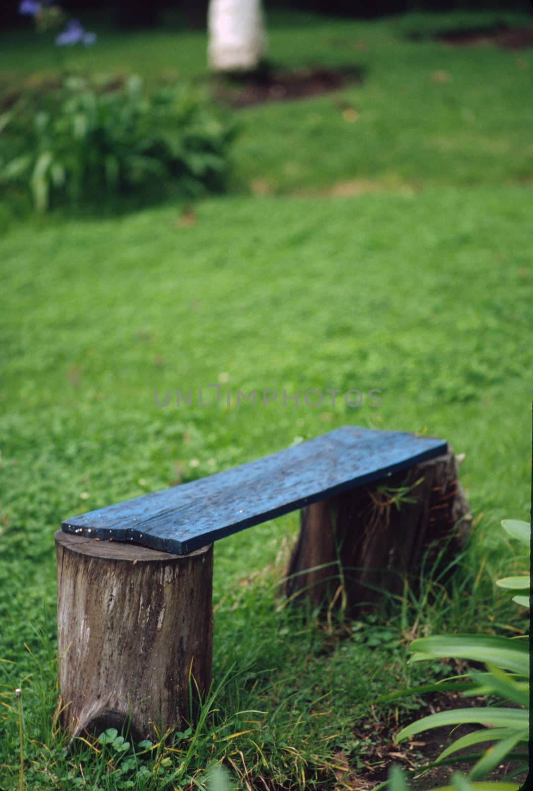 Blue garden bench by edan