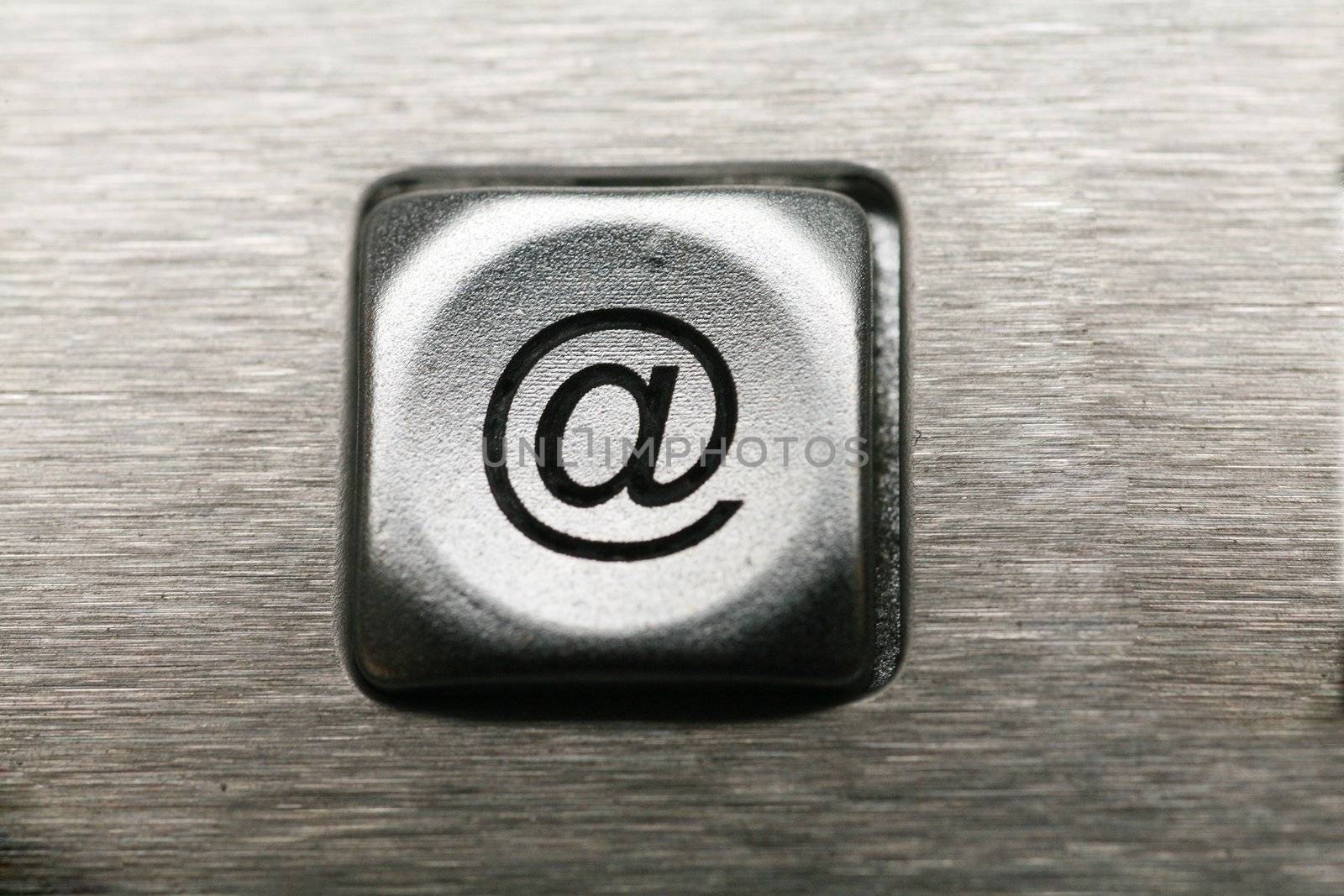 keys of a metal keyboard,.shallow depth of field............