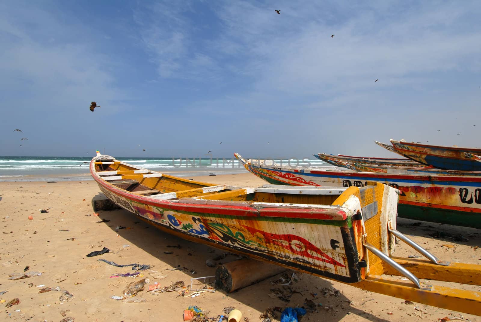 boats and beach by africa