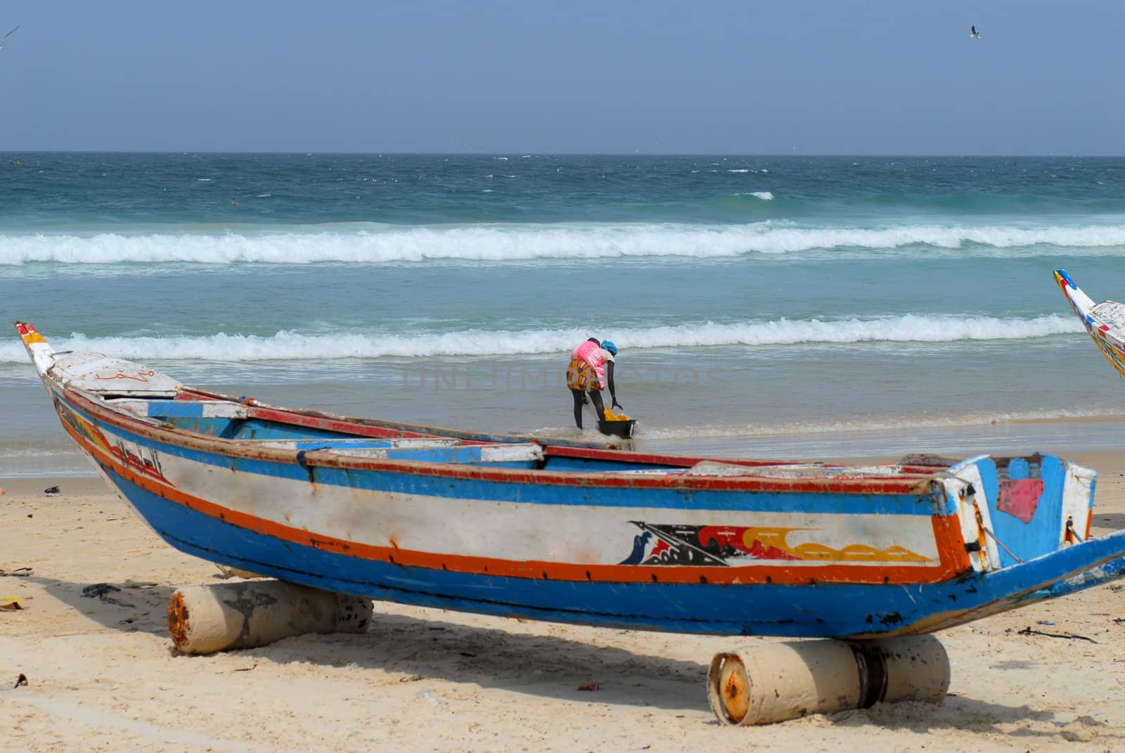 boat and beach by africa