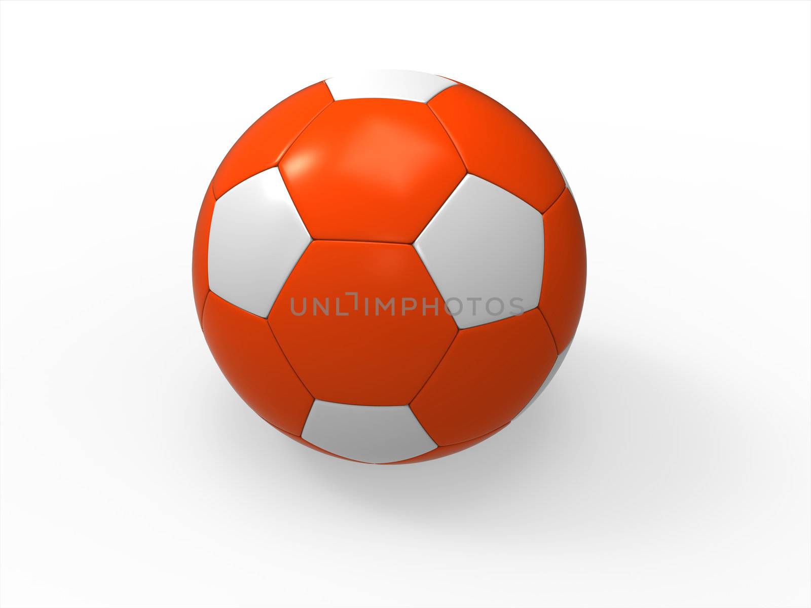 Orange soccer ball on isolated white background