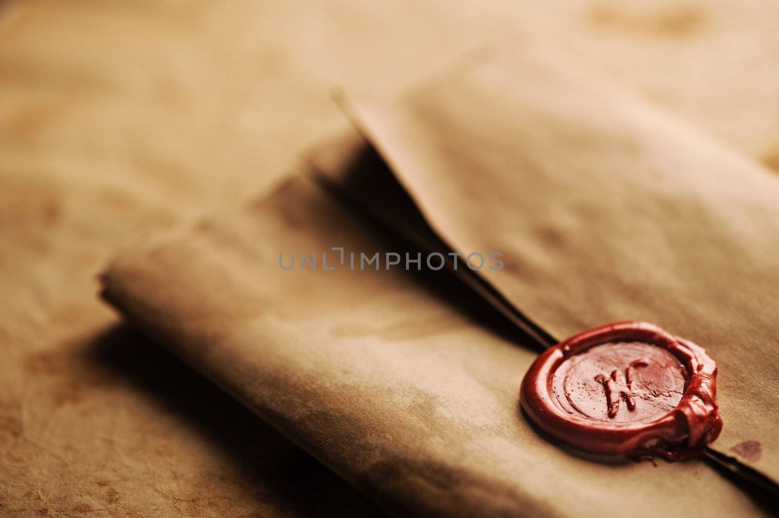 wax seal on a grunge paper by stokkete