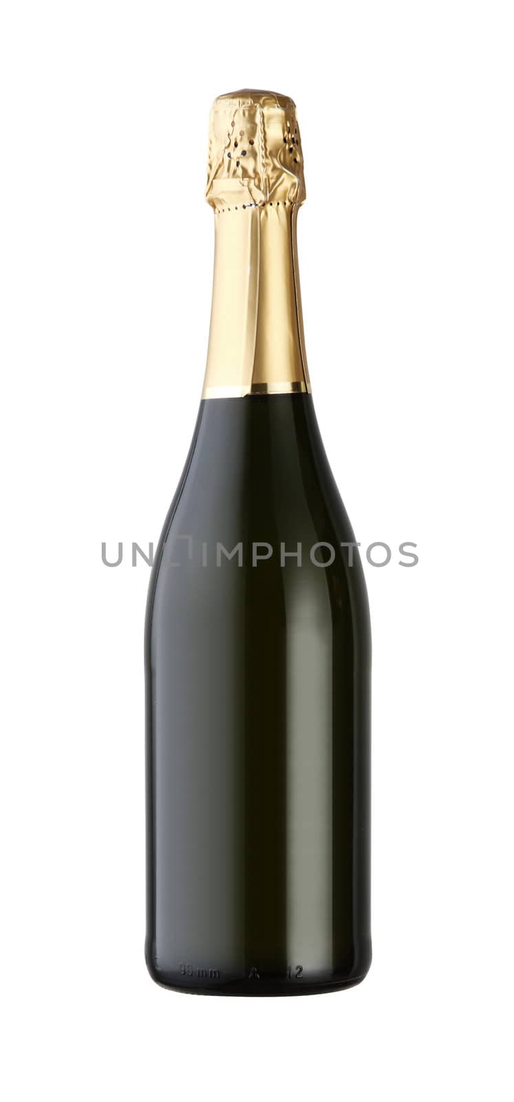 A bottle of champagne , isolated on white with clipping path. by stokkete