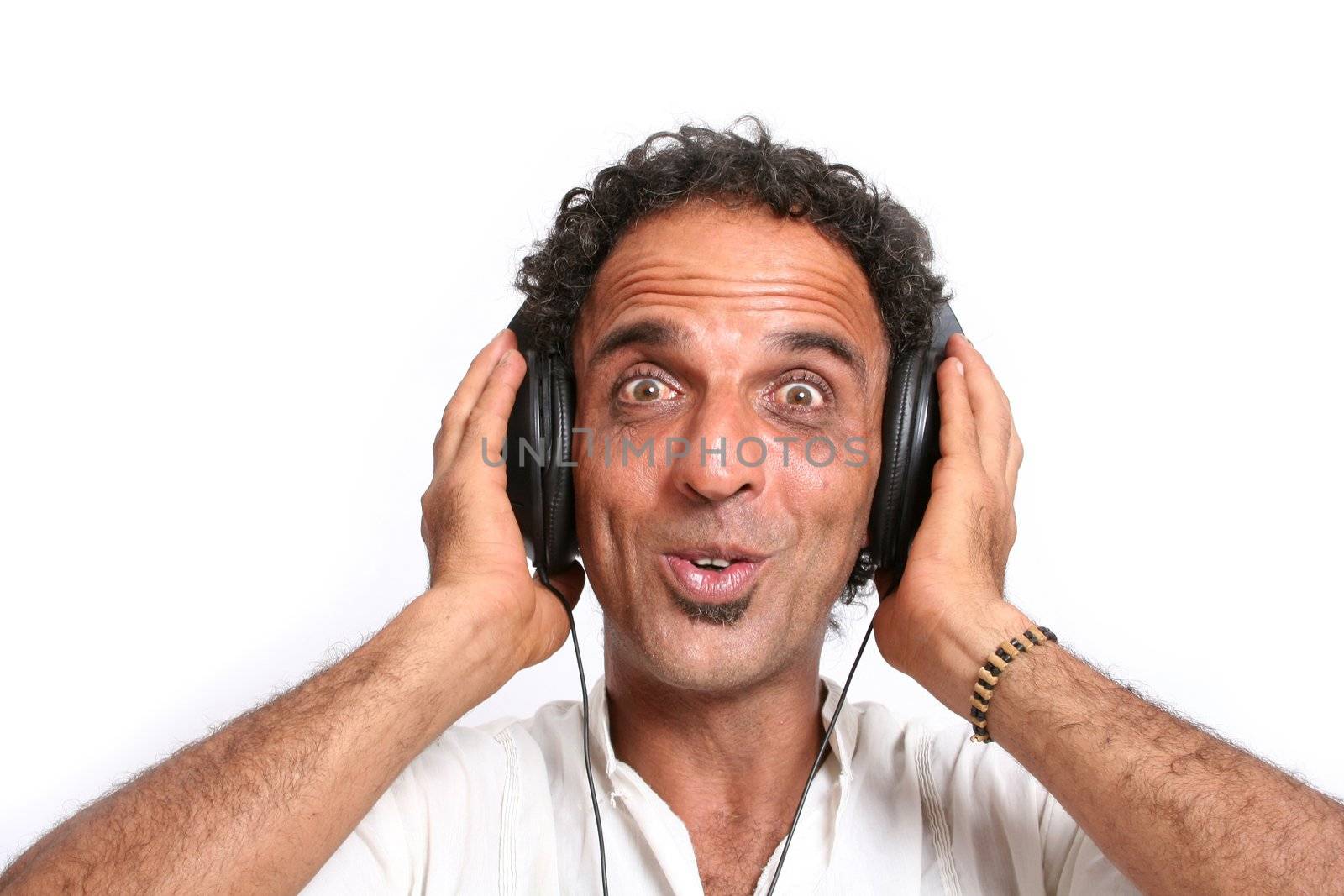 Photo of a man listening music.