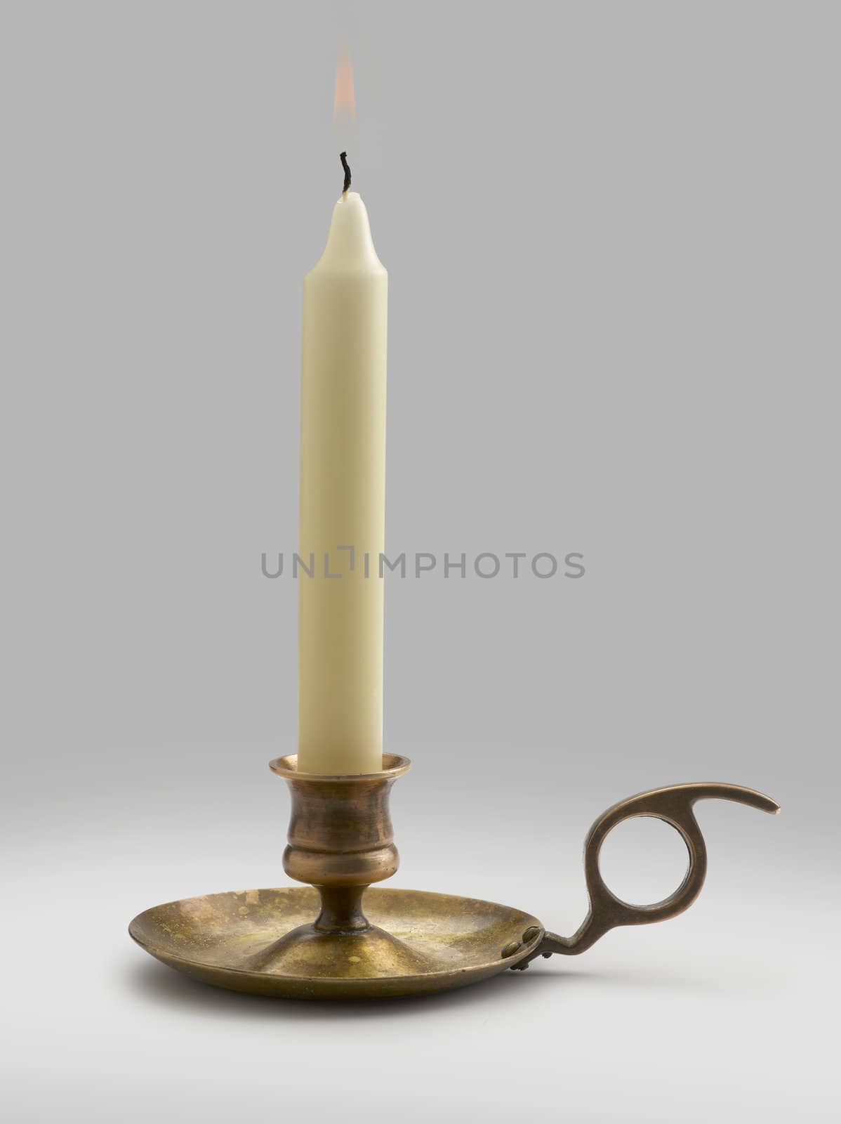 Candlestick with flame lights (clipping path)