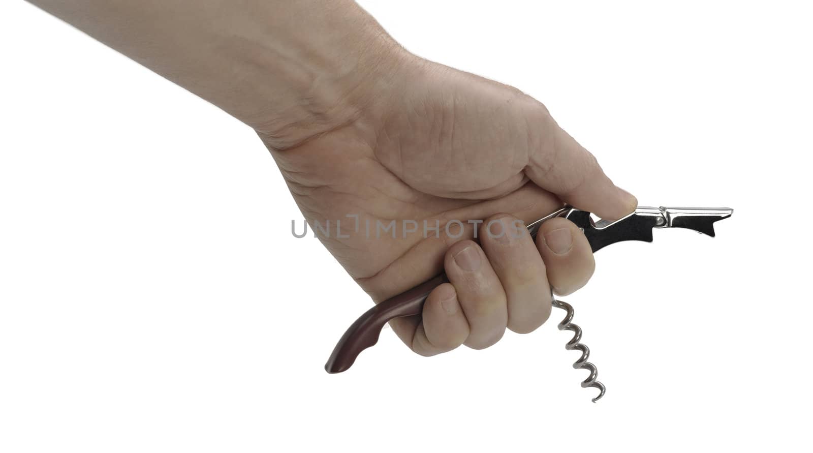 corkscrew isolated on a white background. Studio photo (clippin path)