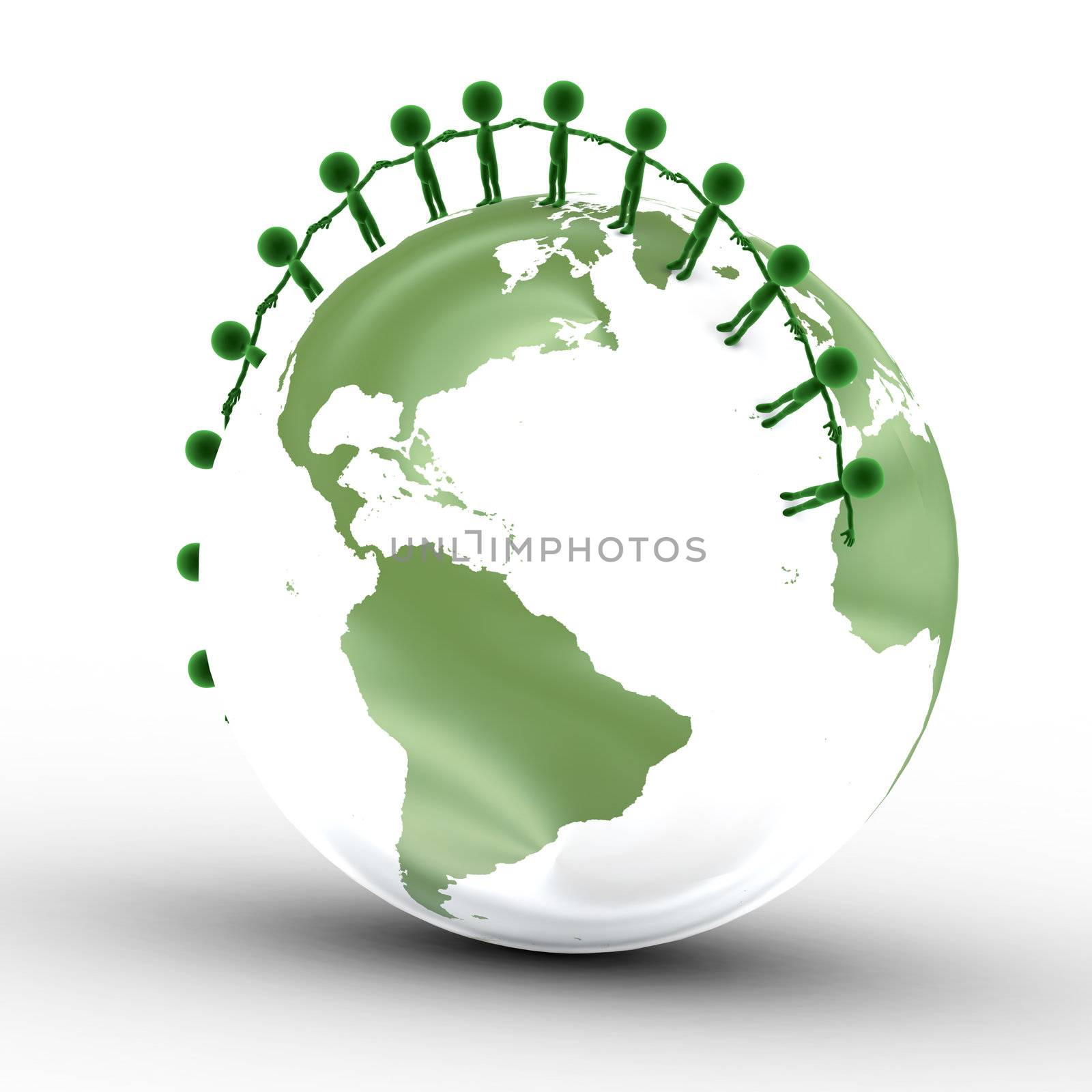Earth globe and conceptual people together by photocreo
