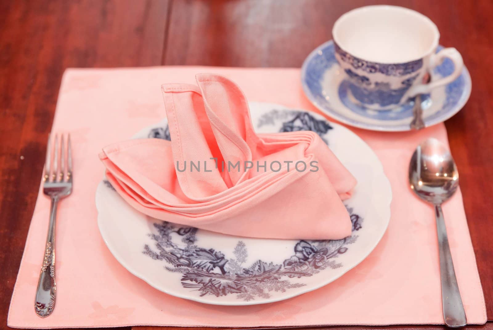 place setting for dinner party with asian crockery