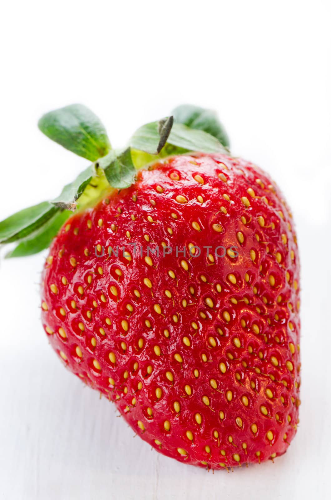 Strawberry on white wooden table