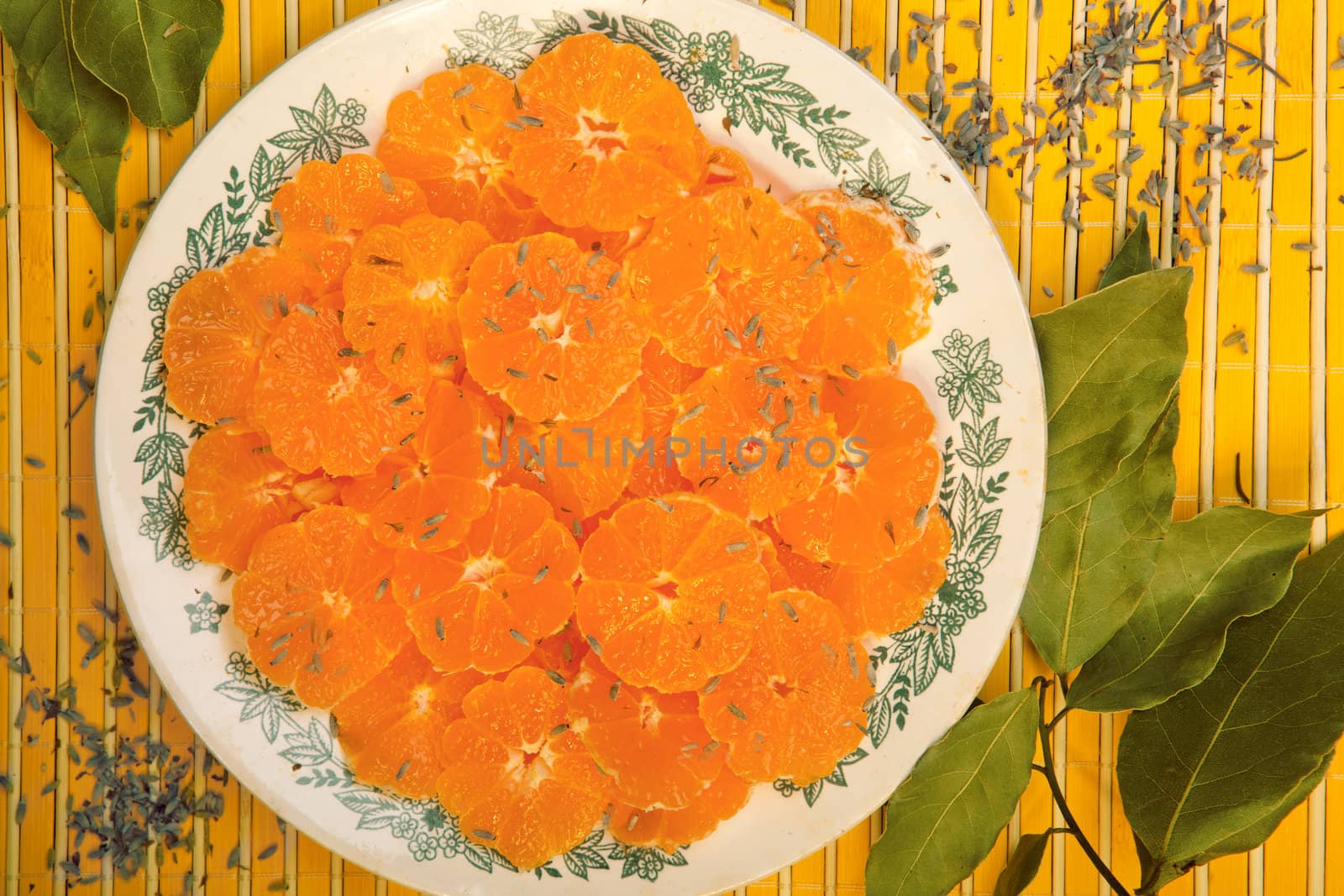 Fresh ripe dessert of oranges 