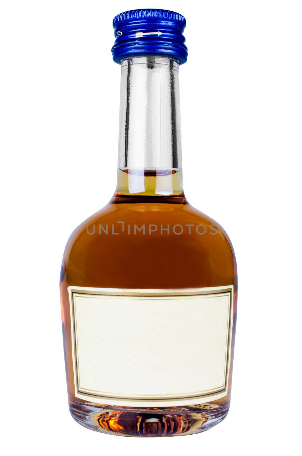 Brandy bottle isolated on white background