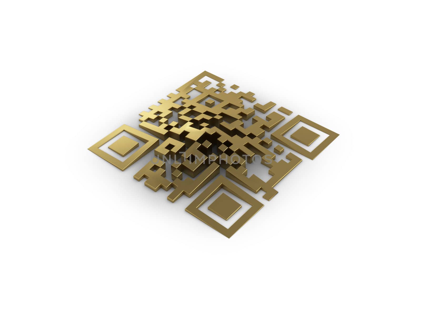 3d rendered concept of a qr-code. by aleksan