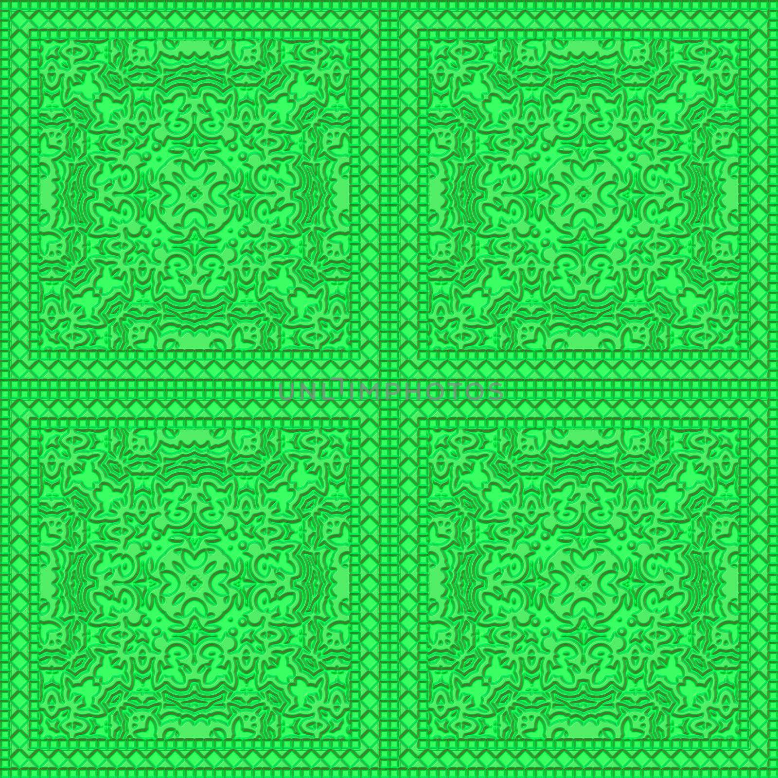 Green ancient tale pattern seamless
