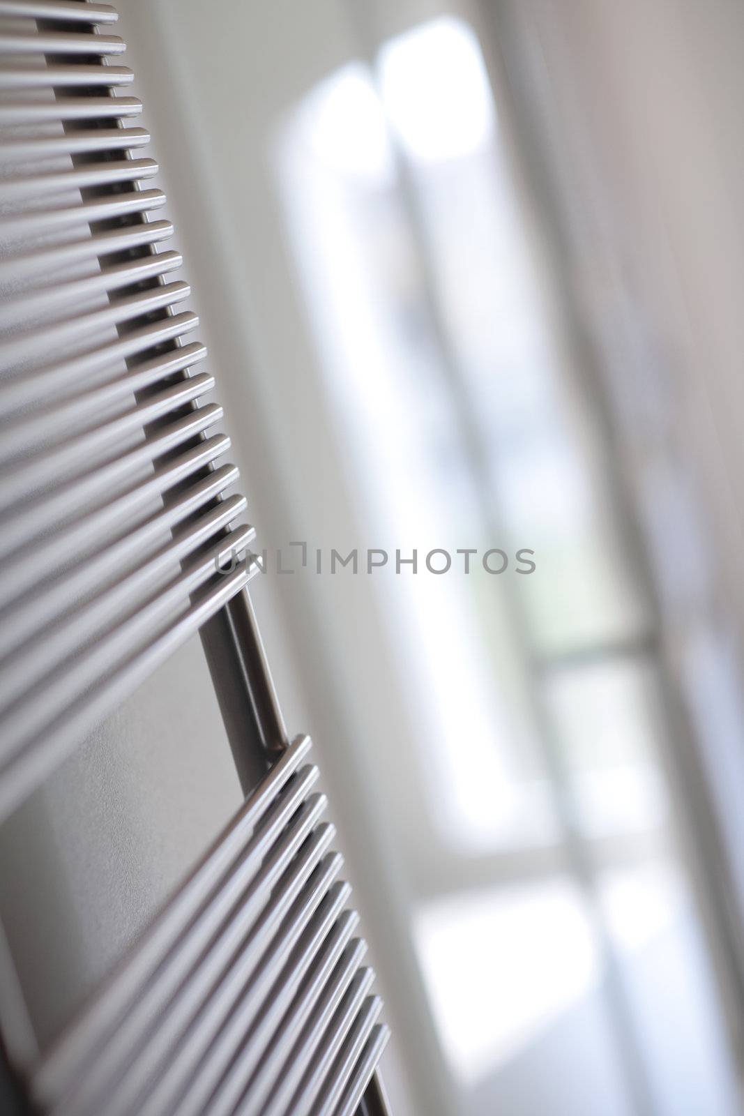close up of a modern radiator of a bathroom