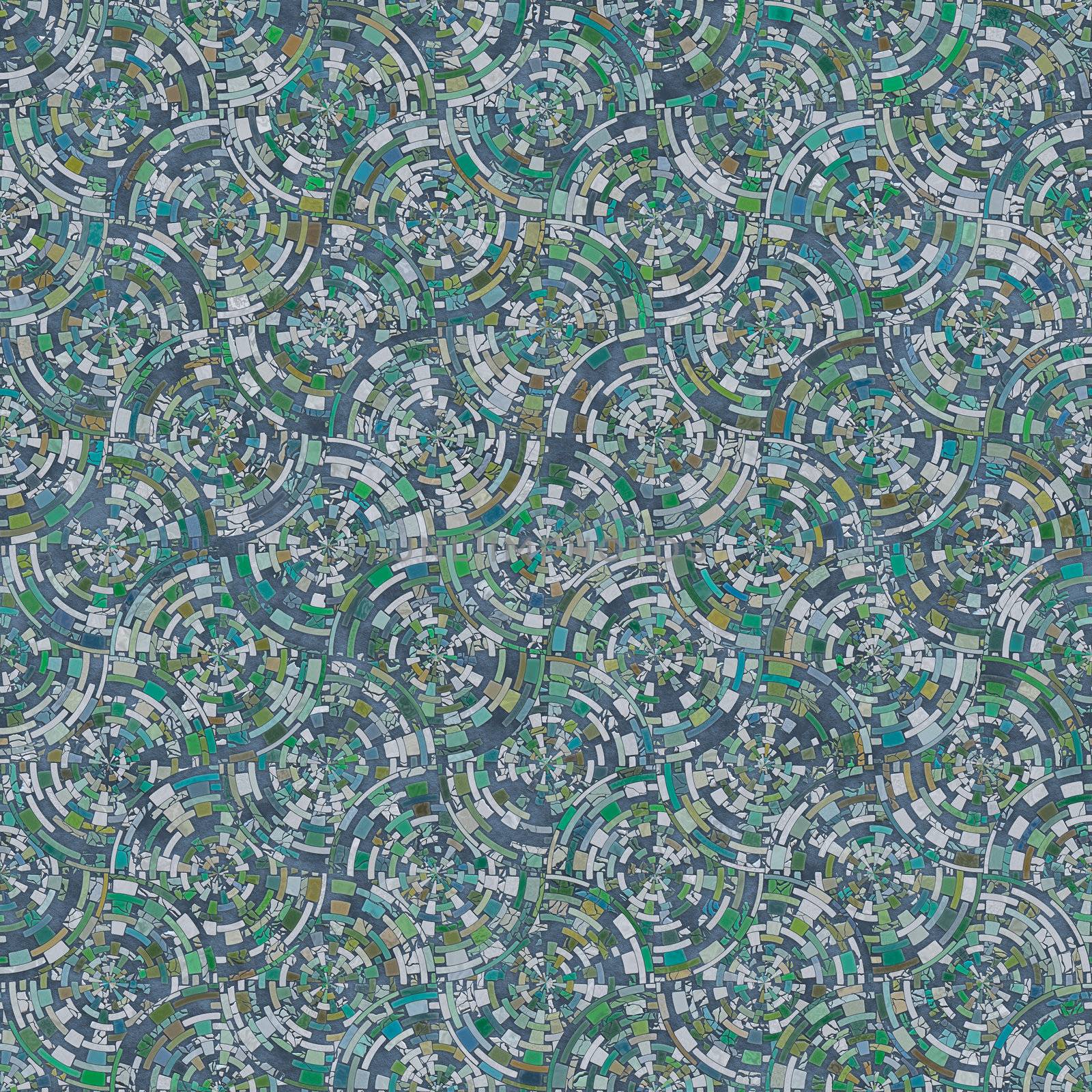Green circular tiles by Nanisimova