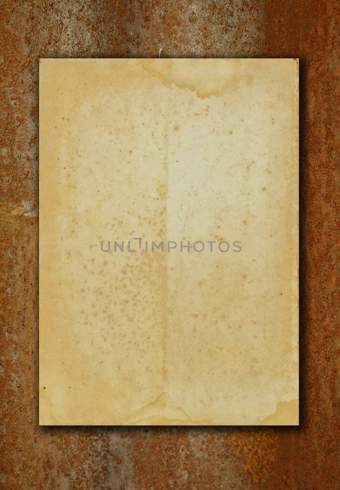 Texture of old paper on rust background