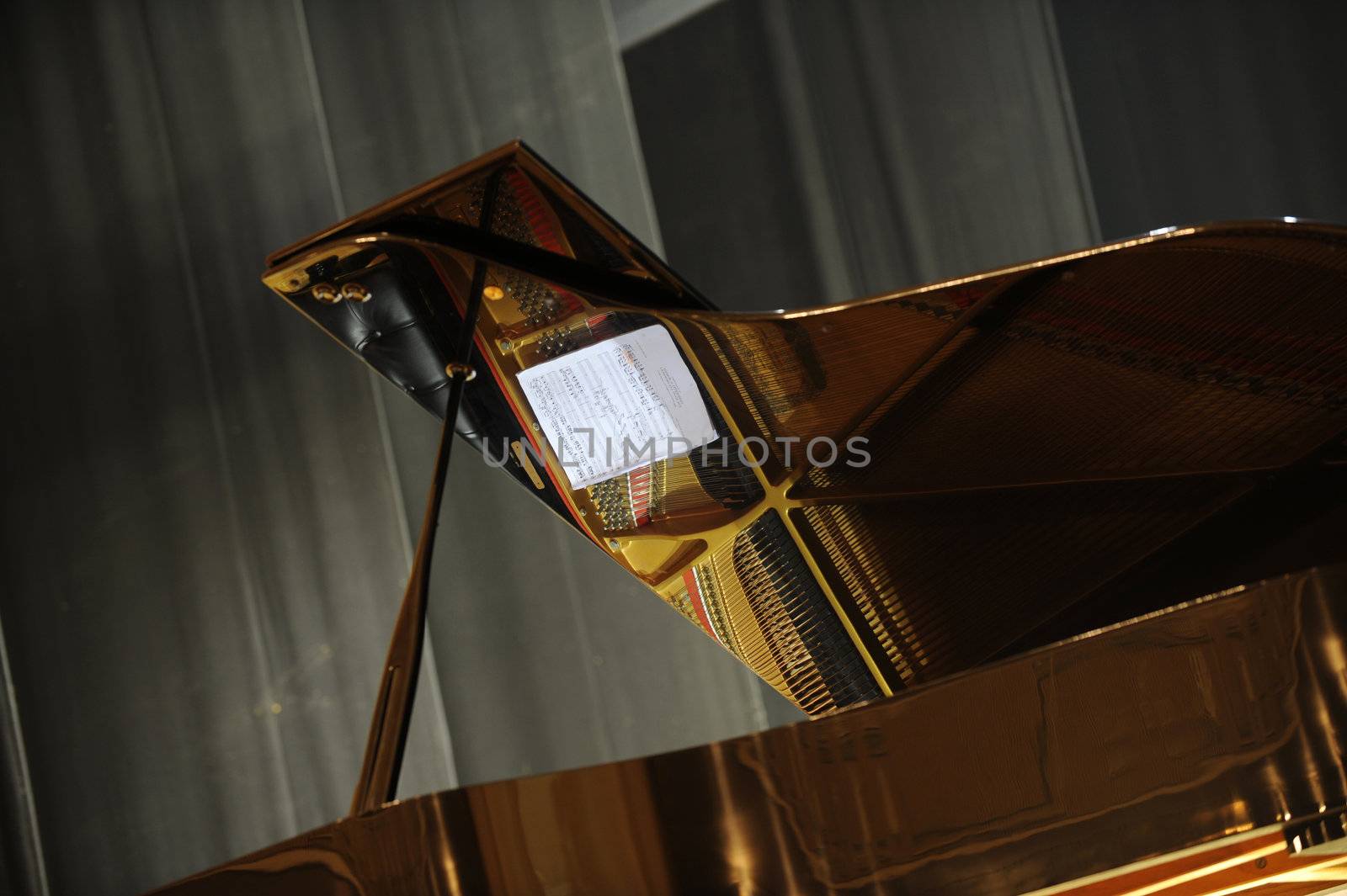 Empty stage with piano. Before Concert