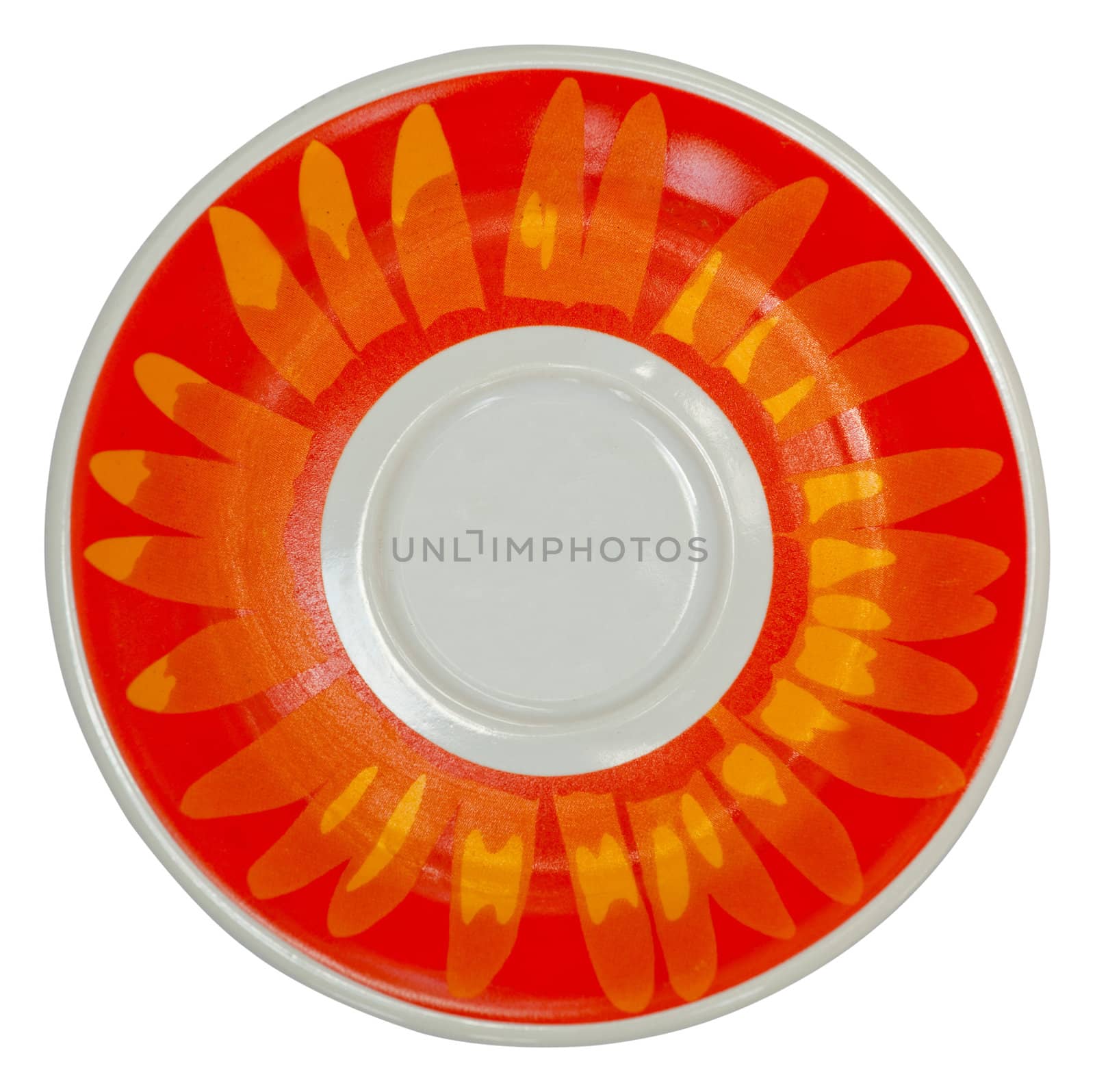 isolated sunflower plate on white