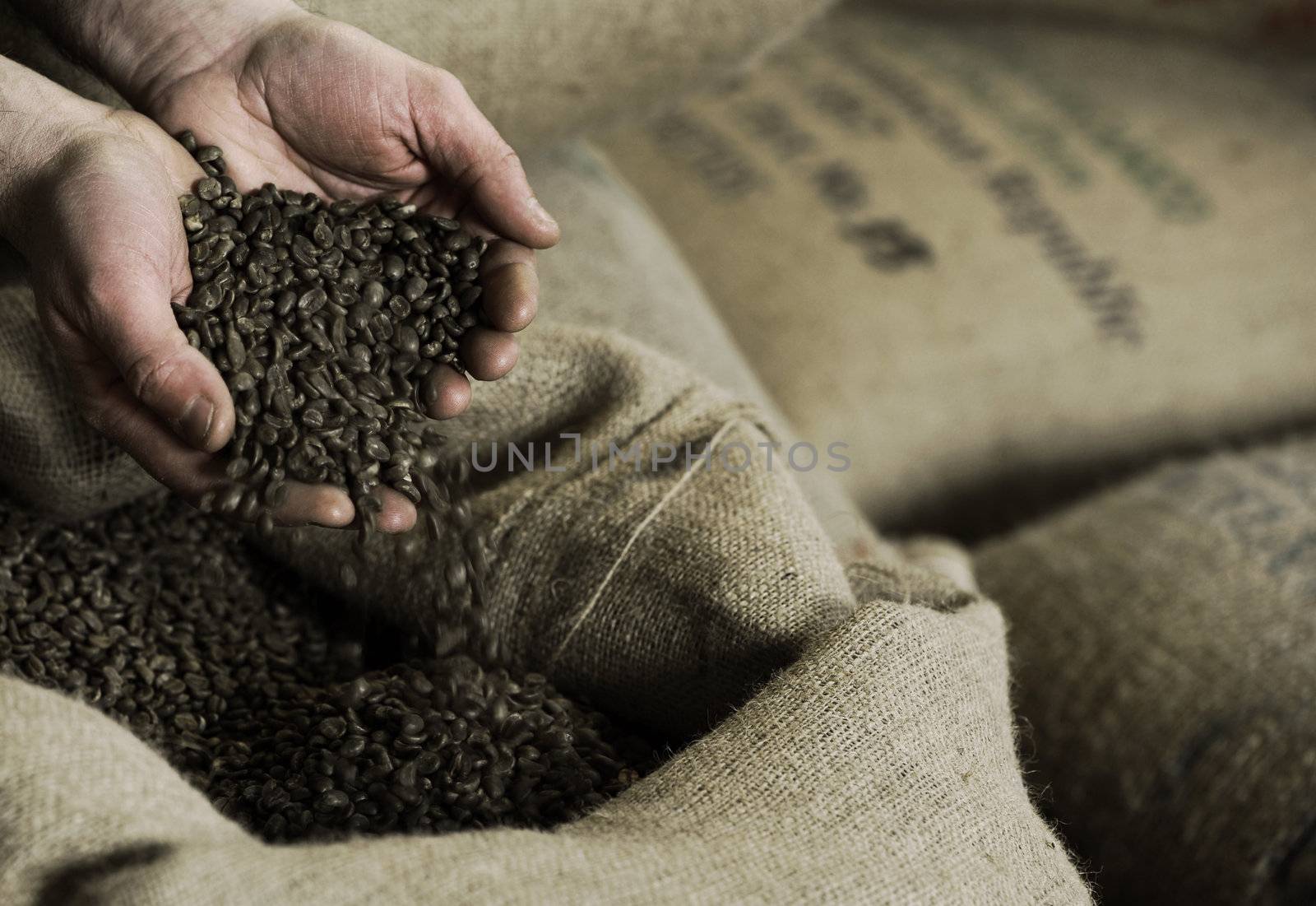 Handful of coffeebeans