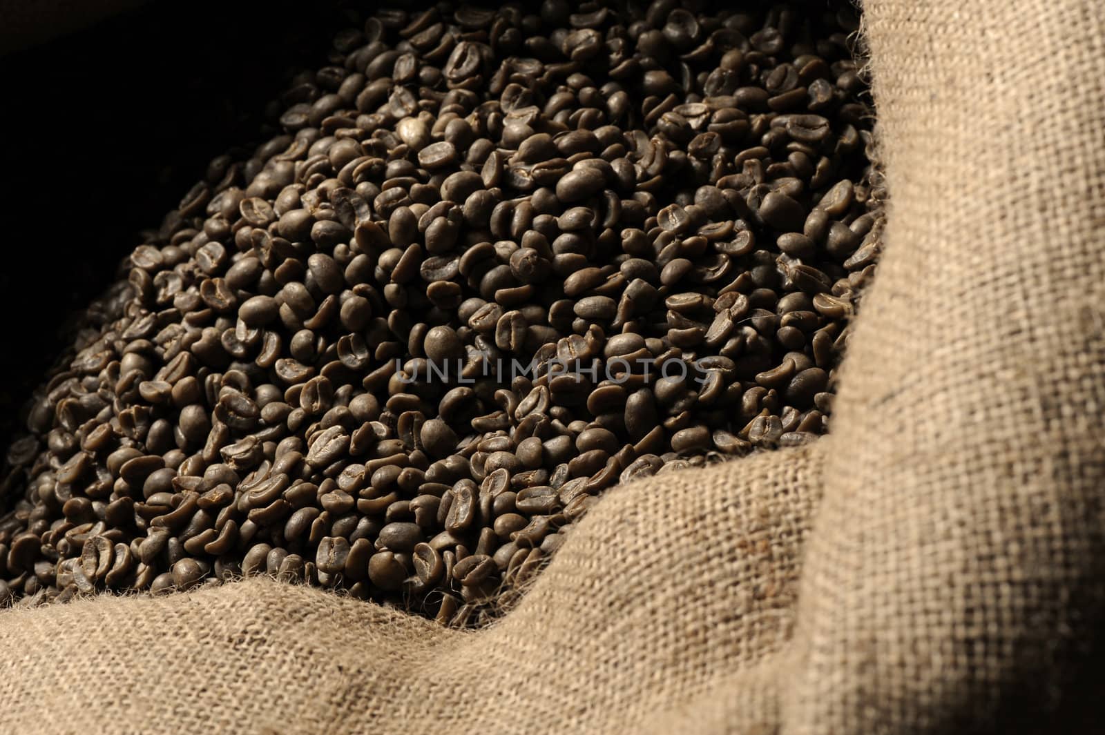 coffee beans in sack