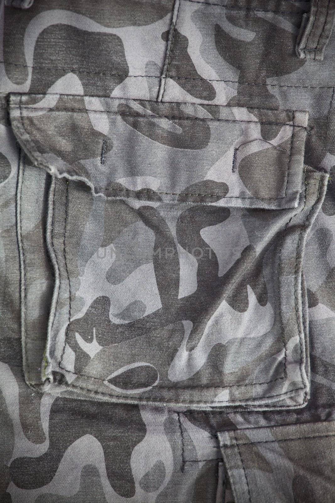 Military back pocket as background