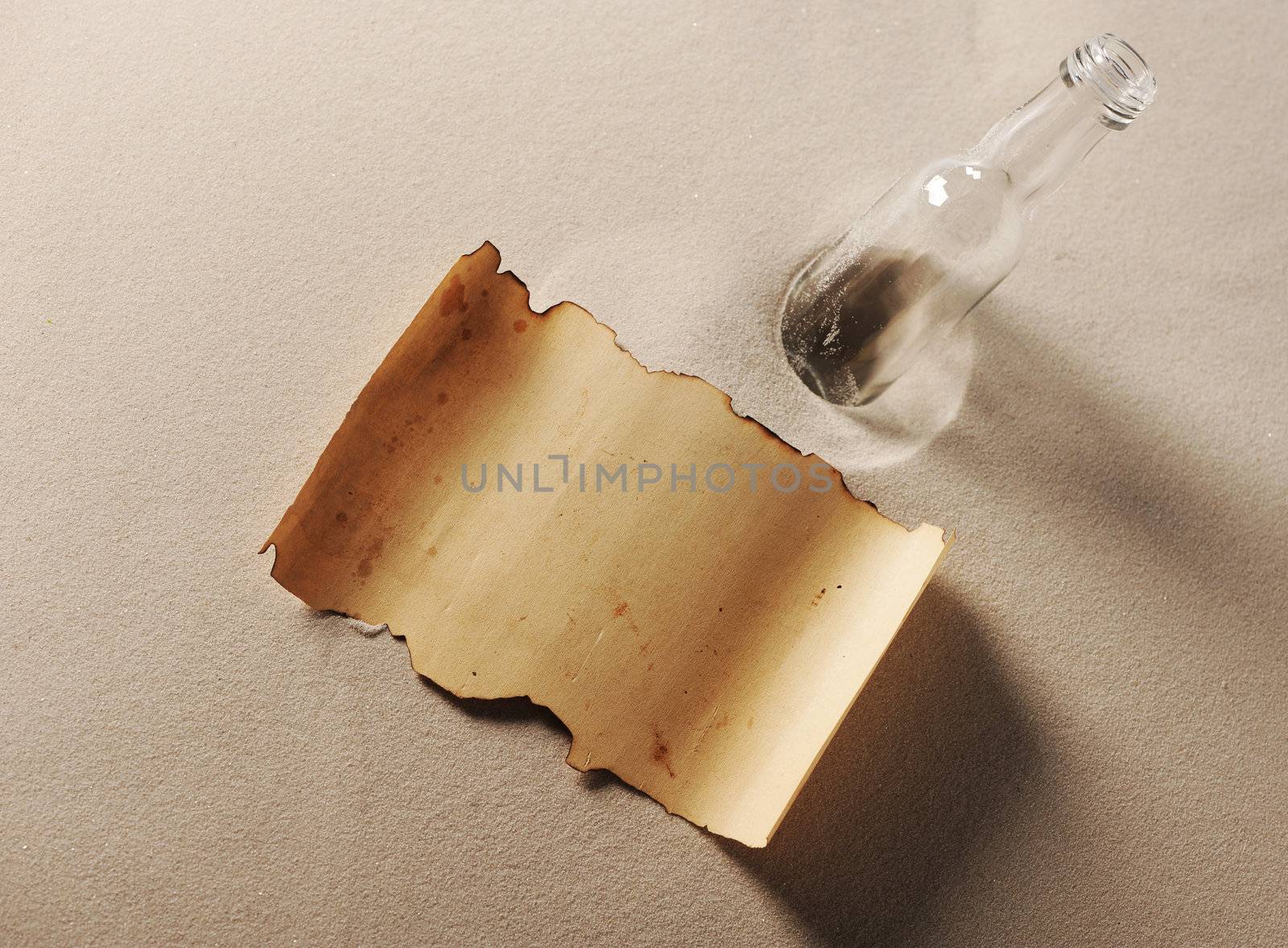 message in a bottle. The paper is blank to put whatever message  by stokkete