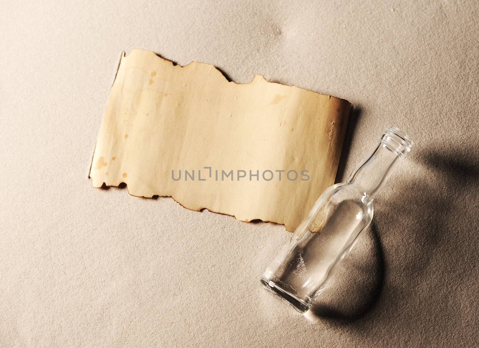 message in a bottle. The paper is blank to put whatever message you desire