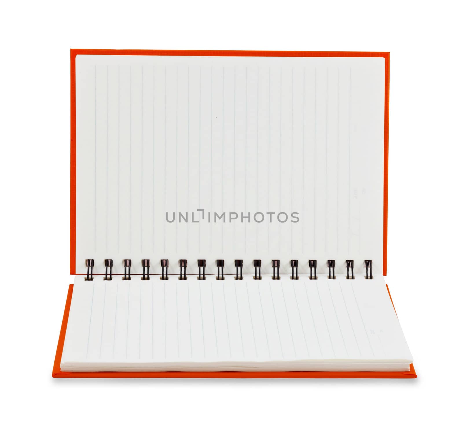 blank orange notebook