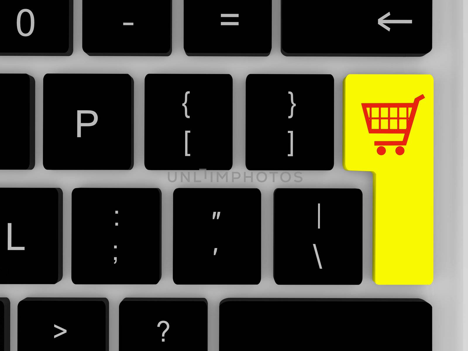 Shopping trolley on enter key by Harvepino