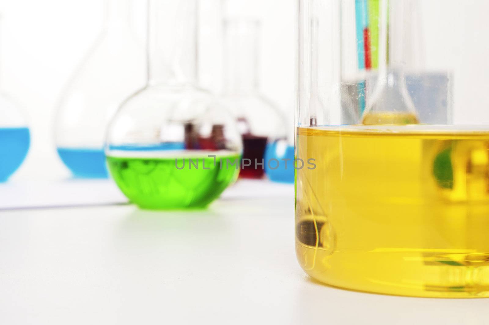 laboratory items - test tubes and flasks, chemical stilllife