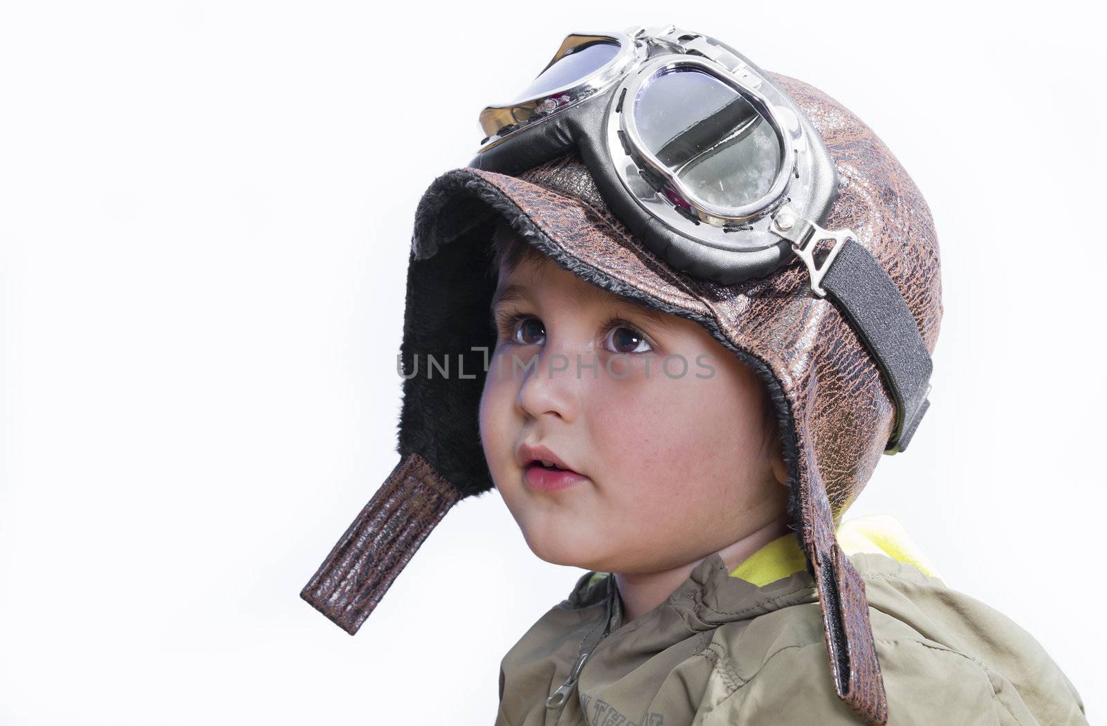 A little cute baby dreams of becoming a pilot. Pilot outfit, hat by FernandoCortes