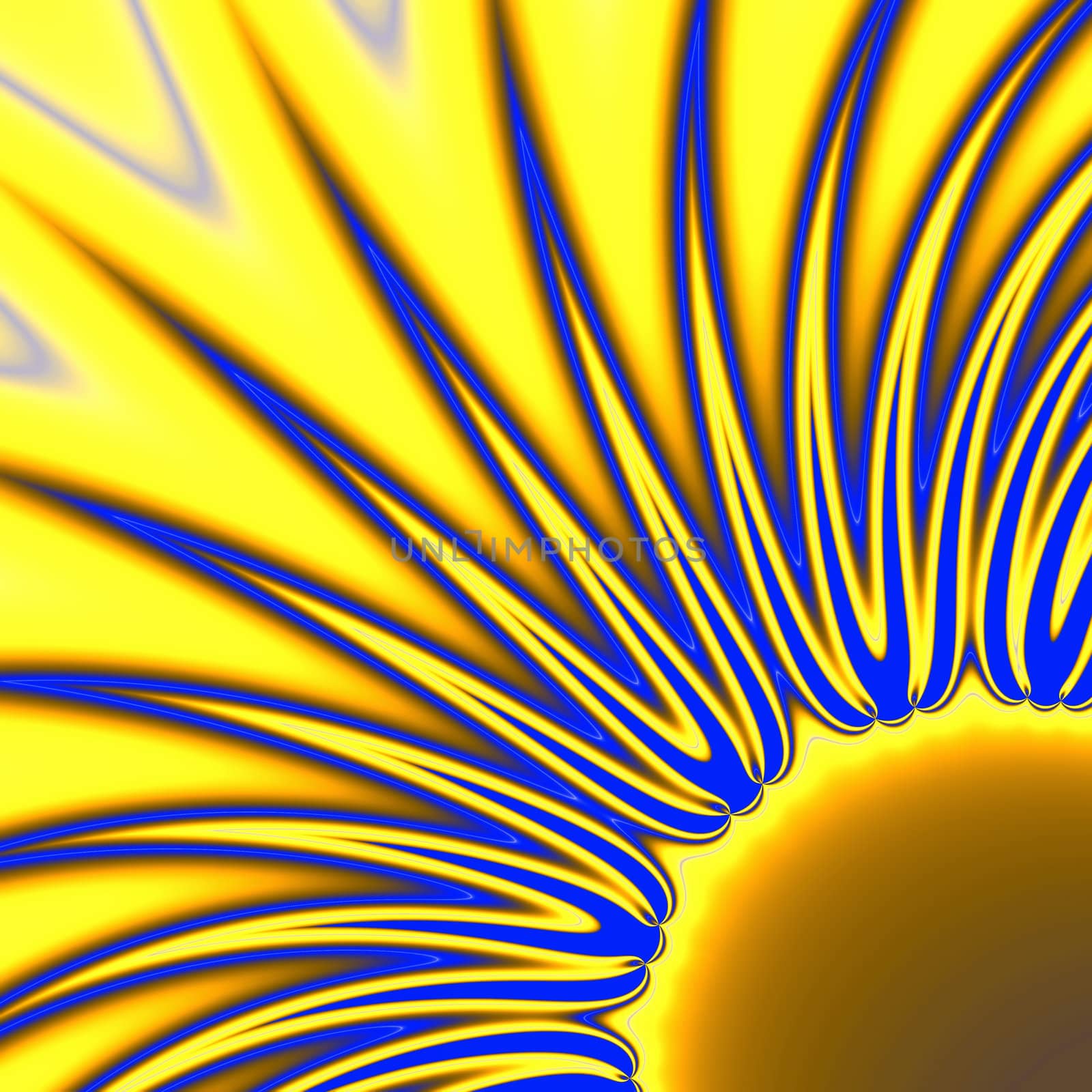 abstract stylized sun of dark blue and golden color