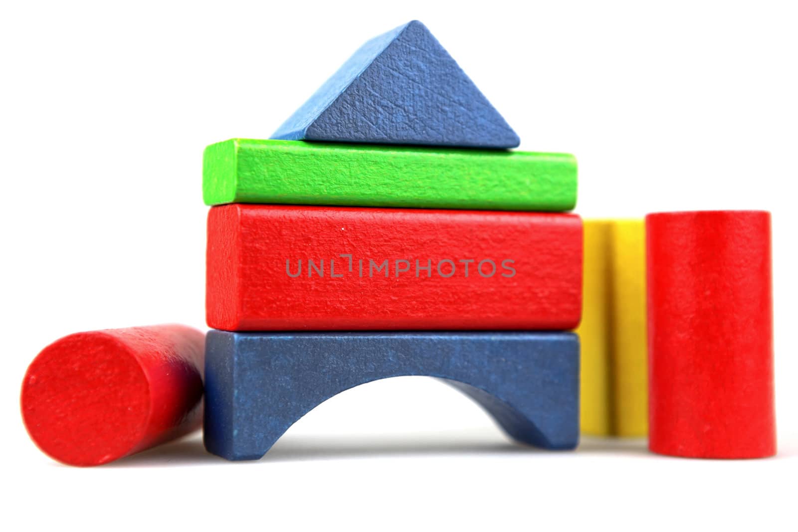 Wooden building blocks.